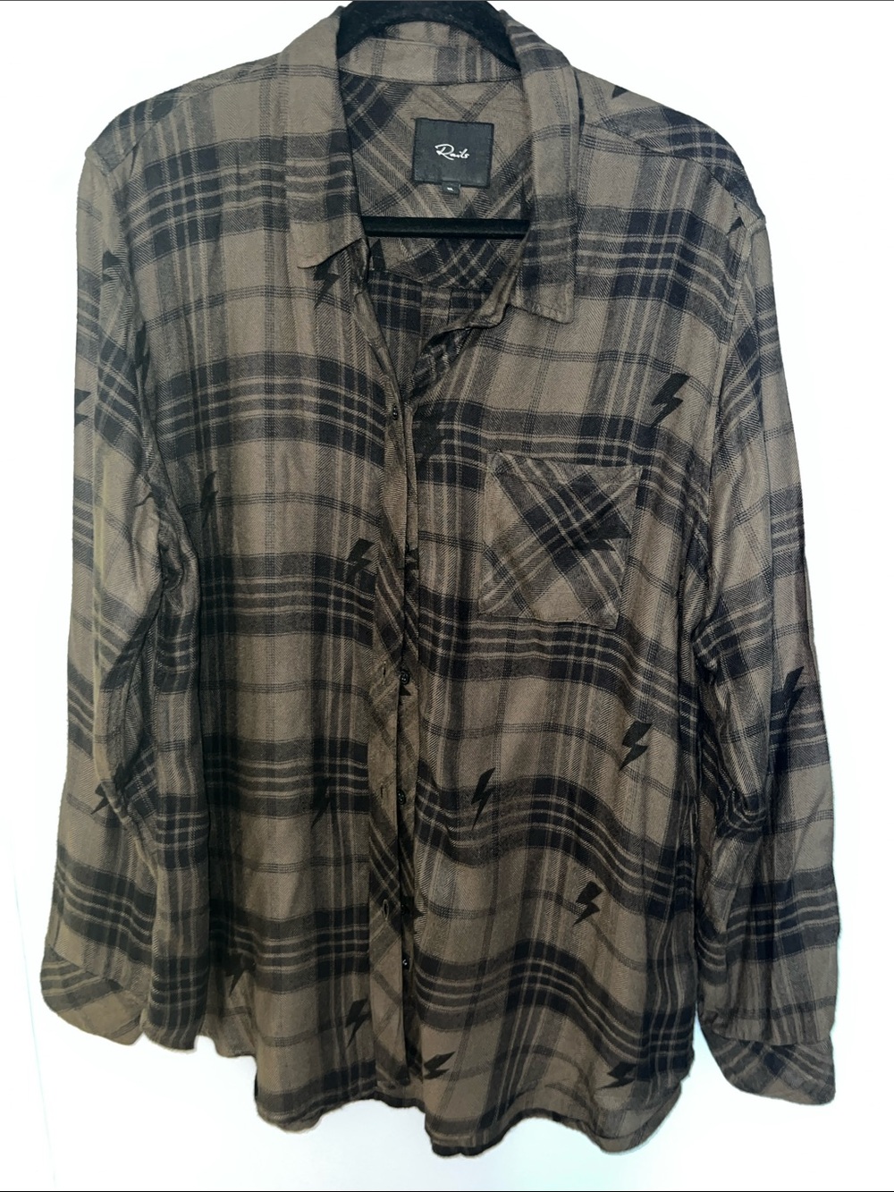 Women’s Rails Olive and Black Plaid Button-Up Shirt